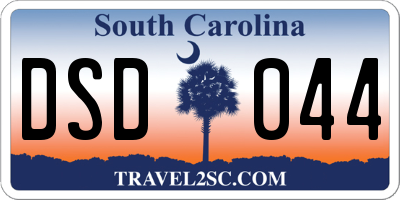 SC license plate DSD044