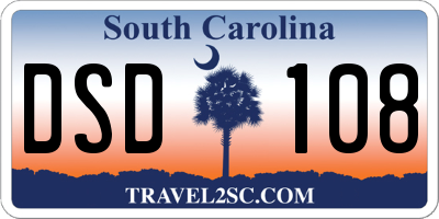 SC license plate DSD108