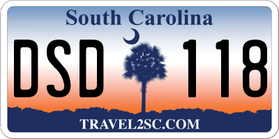 SC license plate DSD118