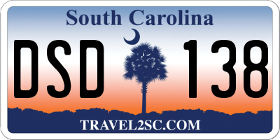 SC license plate DSD138