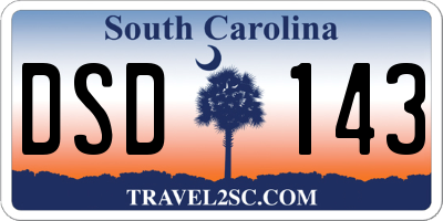SC license plate DSD143