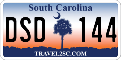 SC license plate DSD144