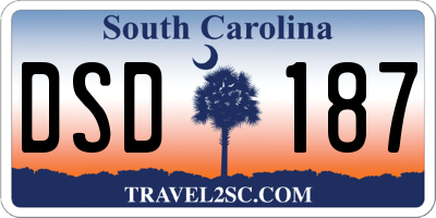 SC license plate DSD187