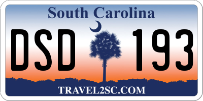 SC license plate DSD193