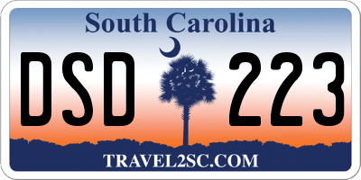 SC license plate DSD223