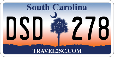 SC license plate DSD278