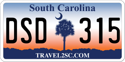 SC license plate DSD315