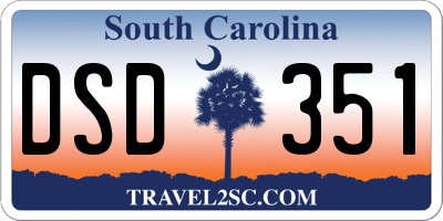 SC license plate DSD351