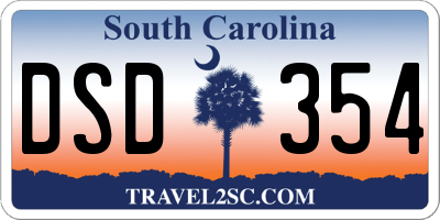 SC license plate DSD354