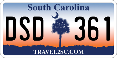 SC license plate DSD361