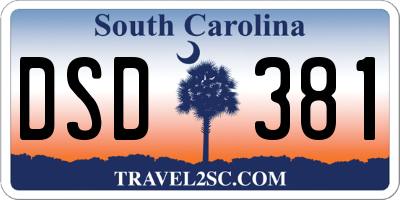 SC license plate DSD381