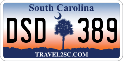 SC license plate DSD389