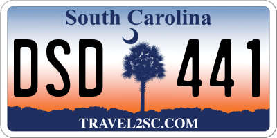 SC license plate DSD441