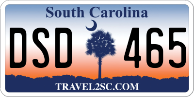 SC license plate DSD465