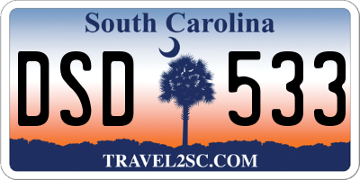 SC license plate DSD533