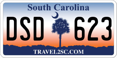 SC license plate DSD623