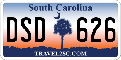 SC license plate DSD626