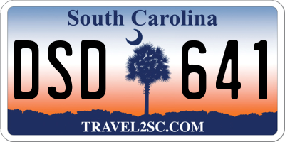 SC license plate DSD641