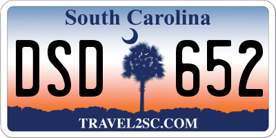 SC license plate DSD652