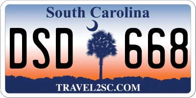 SC license plate DSD668