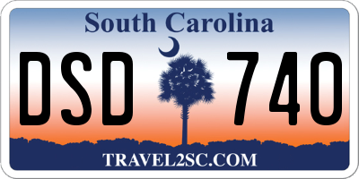 SC license plate DSD740