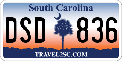 SC license plate DSD836