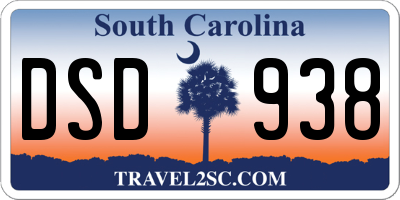 SC license plate DSD938