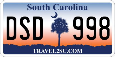 SC license plate DSD998