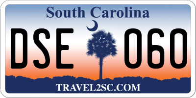 SC license plate DSE060