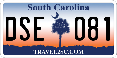 SC license plate DSE081