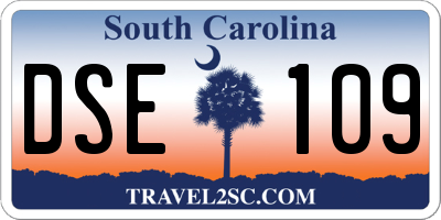 SC license plate DSE109
