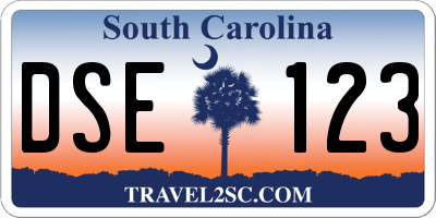SC license plate DSE123