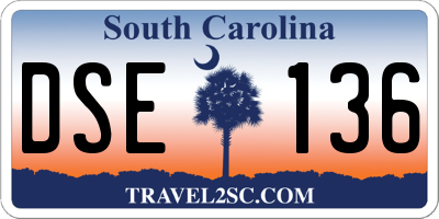 SC license plate DSE136