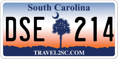 SC license plate DSE214