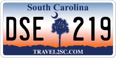 SC license plate DSE219