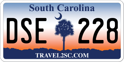 SC license plate DSE228
