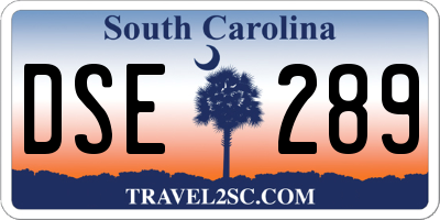 SC license plate DSE289