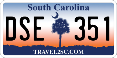 SC license plate DSE351