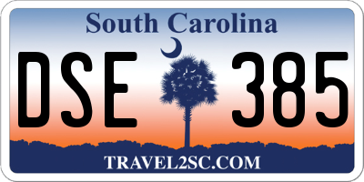 SC license plate DSE385
