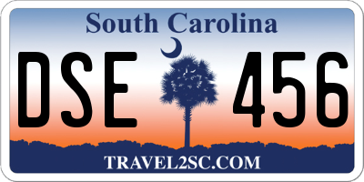 SC license plate DSE456