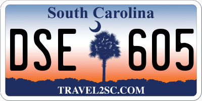 SC license plate DSE605