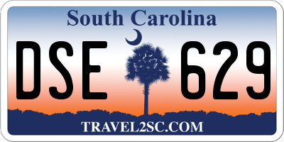 SC license plate DSE629