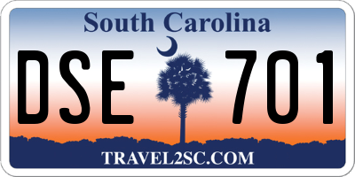 SC license plate DSE701