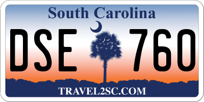 SC license plate DSE760
