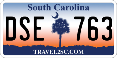 SC license plate DSE763