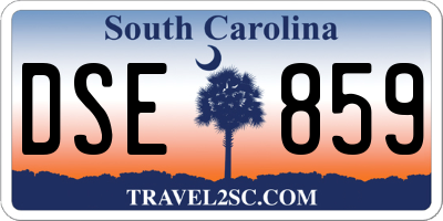 SC license plate DSE859