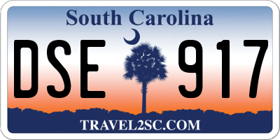 SC license plate DSE917