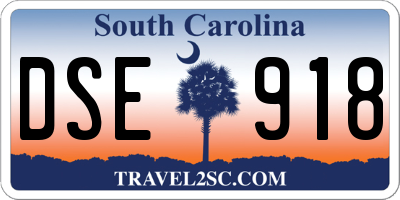 SC license plate DSE918