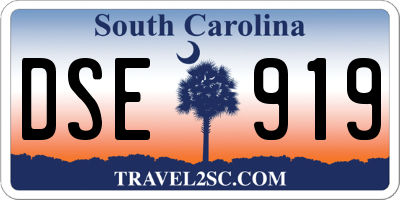 SC license plate DSE919