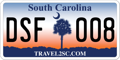 SC license plate DSF008
